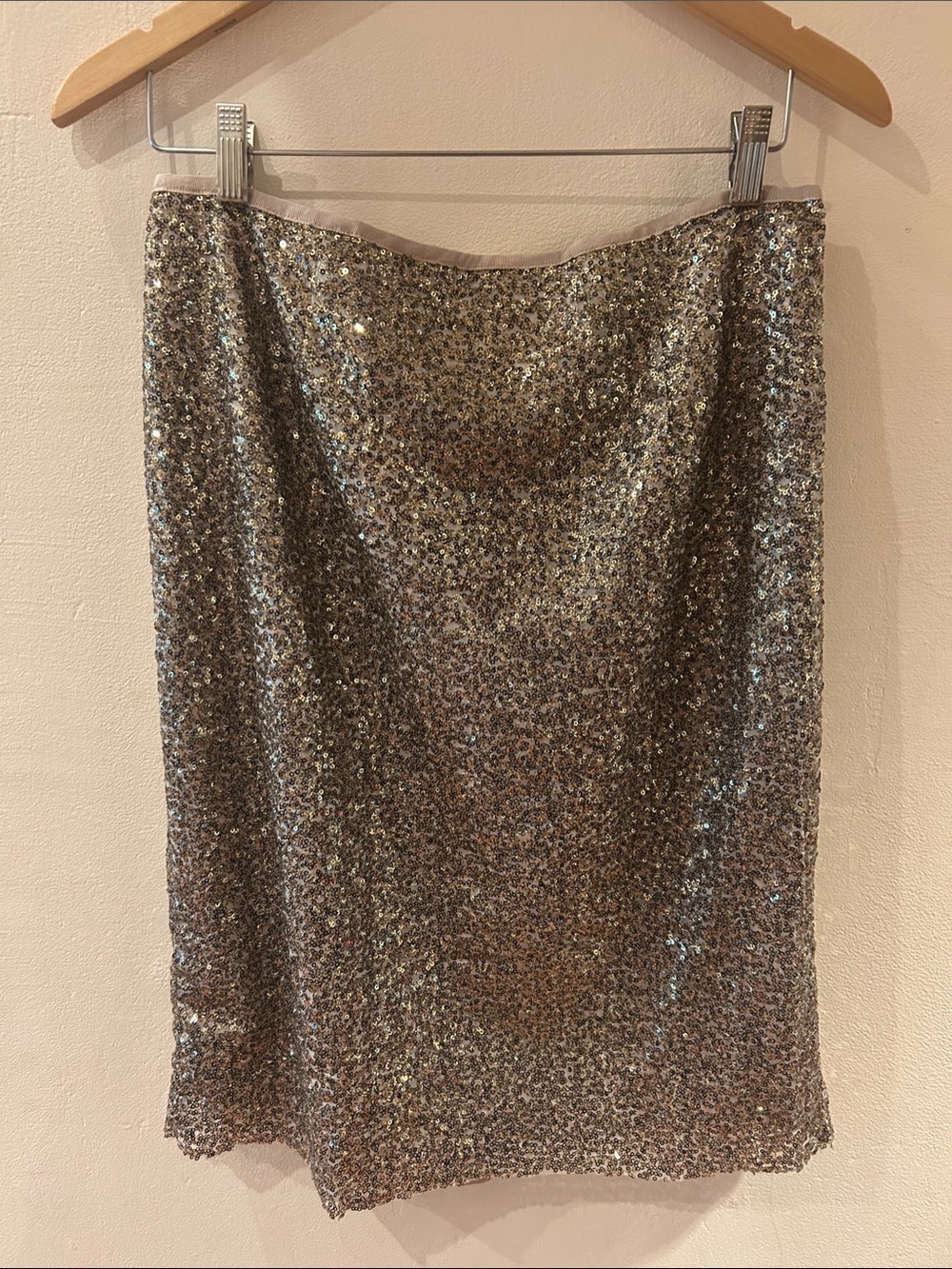 Chico's Sequin Pencil Skirt in Metallic Gold